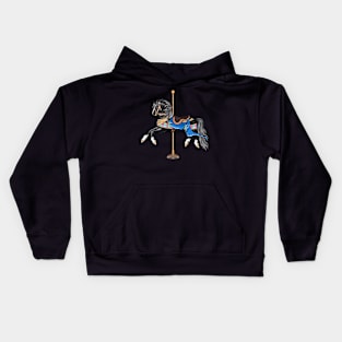 Black Stallion Carousel Horse Kids Hoodie